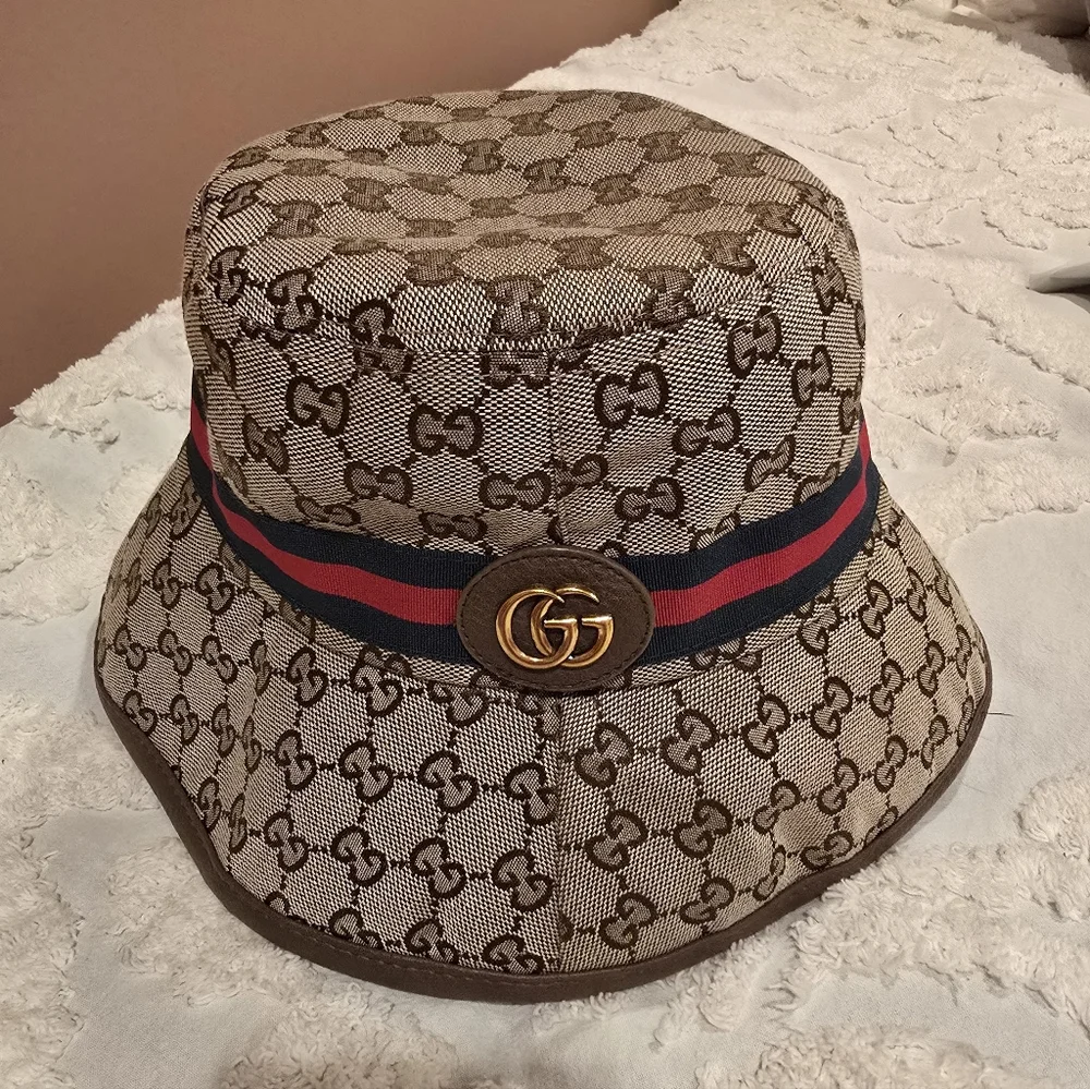 FASHION Monogram Beige Bucket Hat - Picture 2 of 5